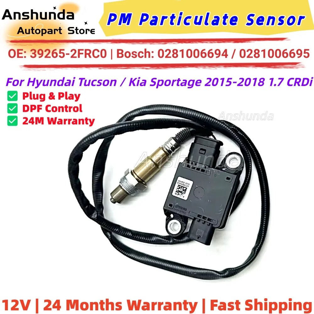 

OE Fit PM Sensor 39265-2FRC0 0281006694 0281006695 for Hyundai Tucson Kia Sportage 2015-2018 1.7 CRDi DPF Regeneration