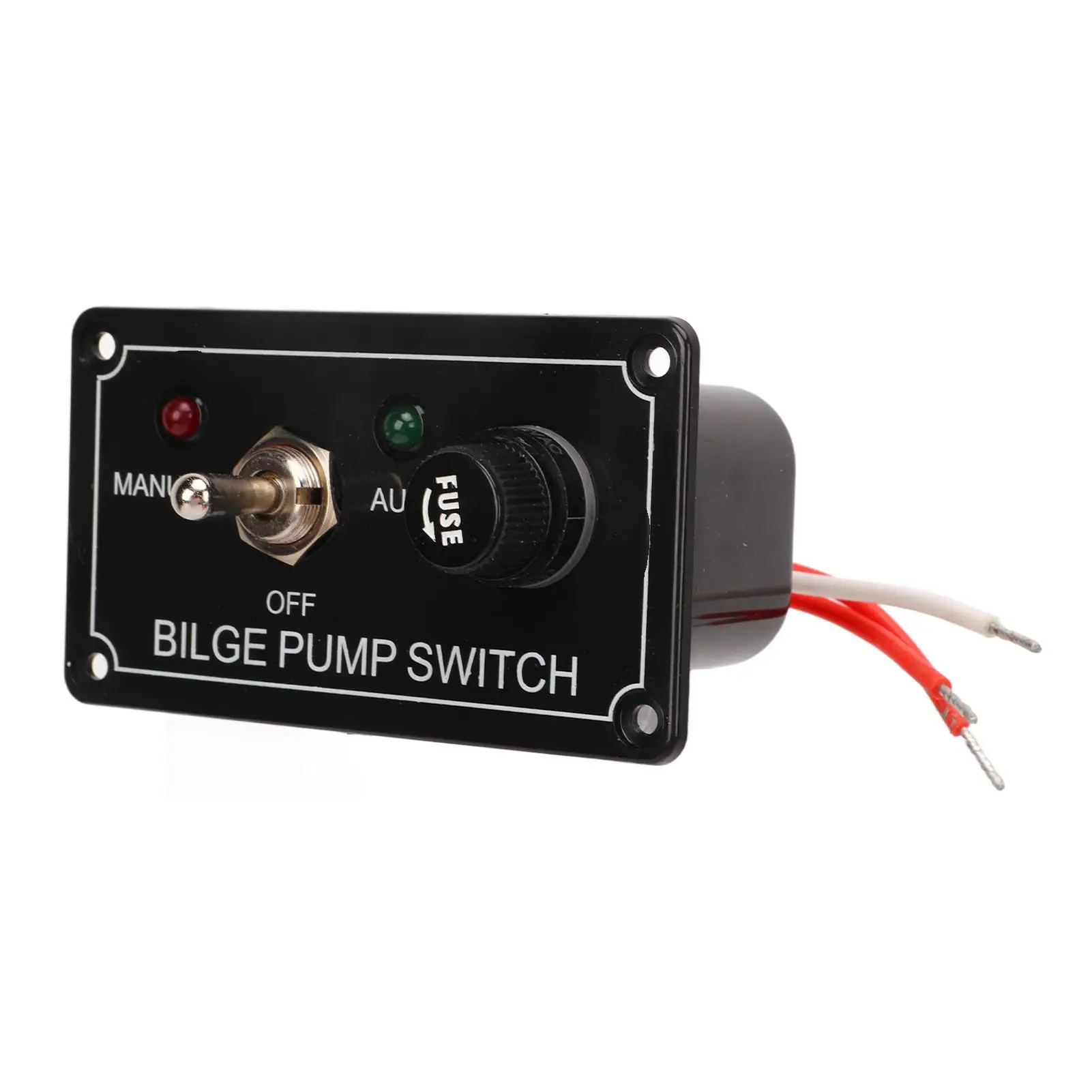Bilge Pump Switch Panel Durable Circuit Breaker Protection 2 LED Indicator Manual Off Auto Switch Panel Wear Proof for yachts
