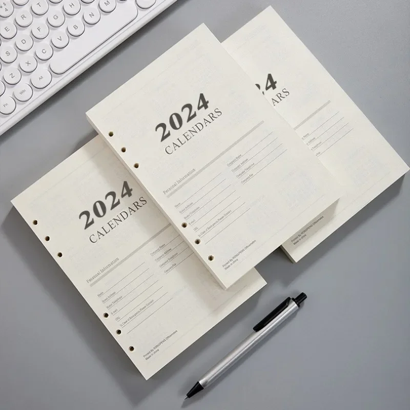 2024 Notebook Refills Daily Weekly Monthly Planner Journal Schedule Agenda Organizer Efficiency Notepad Korean Stationery Office