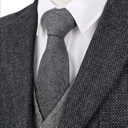 Gentleman Blue Green Gray Grey Dark Brown Beige Pink Solid Men's Ties Neckties Wool Wholesale Suit Gift For Men Elegant New