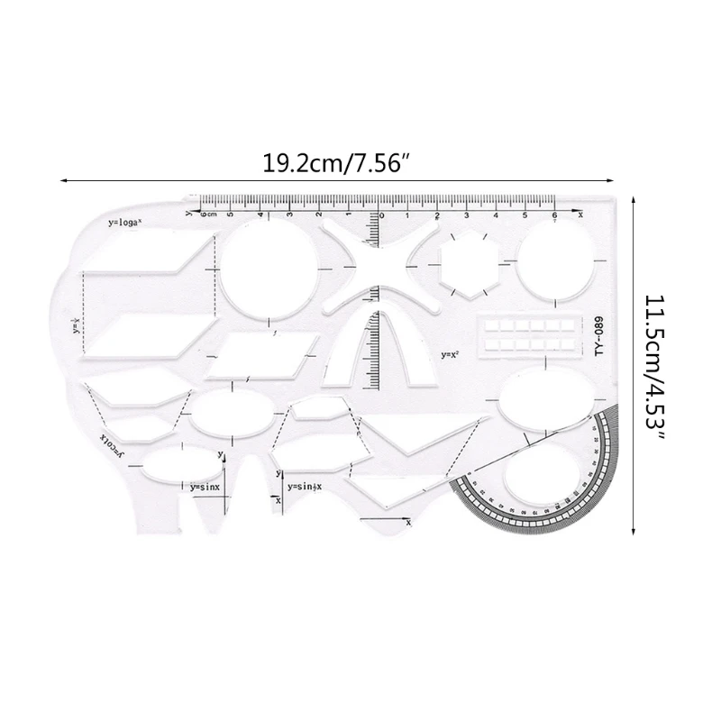 1 Pc Clear Geometry Ruler Architectural Templates Drawing Template Template Architecture Hollow Drafting Ruler Shapes 24BB