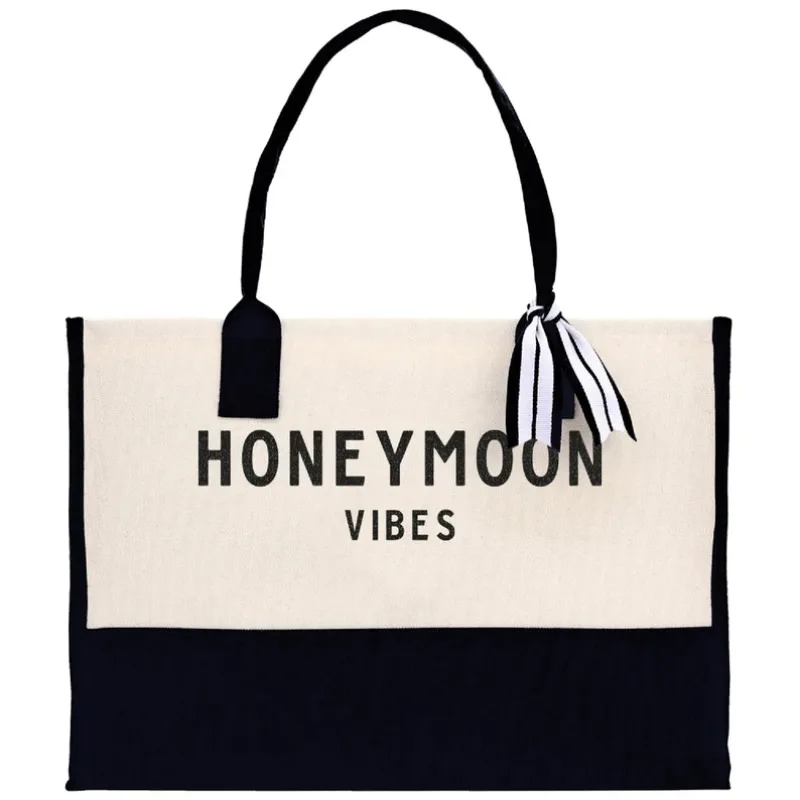 Honeymoon Vibes Beach Tote Bag Gift for Her Weekender Bag Honeymooners Honeymoon Gifts Bridal Gift Newlyweds Decoration Party