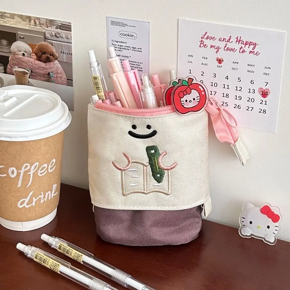 Cartoon Retractable Pen Bag Dirt-proof Large Capacity Stationery Bag Foldable Multifunctional Pencil Box School Office