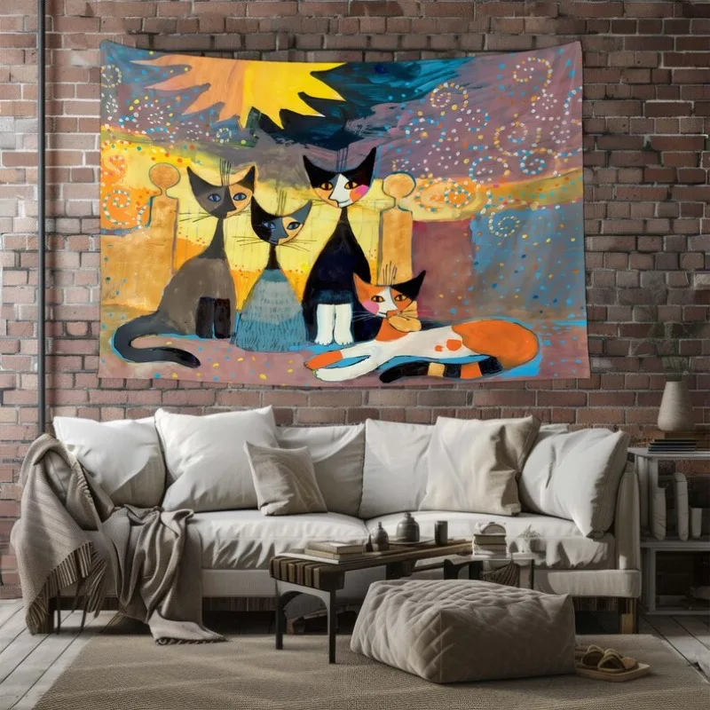 tapecaria-de-gatos-coloridos-–-arte-caprichosa-fundo-vibrante-expressoes-brincalas-e-design-abstrato-para-diversao-e-decoracao-exclusiva-de-casa
