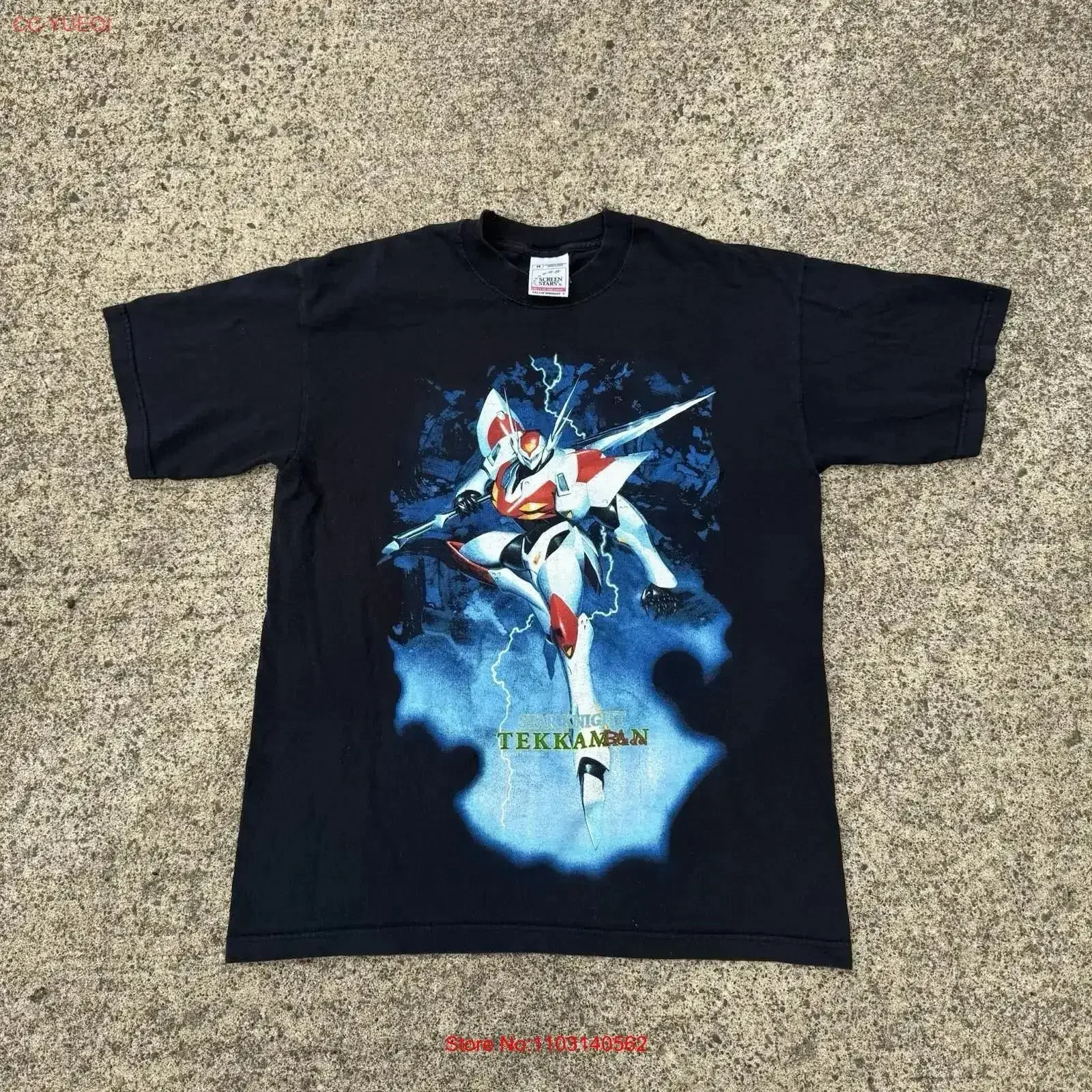 Винтажная футболка с принтом Tekkaman, размер M, 90-е/00-е, Tatsunoko Screen Stars, 2000 Washed, дизайнерская одежда, мягкая, мужская, винтажная