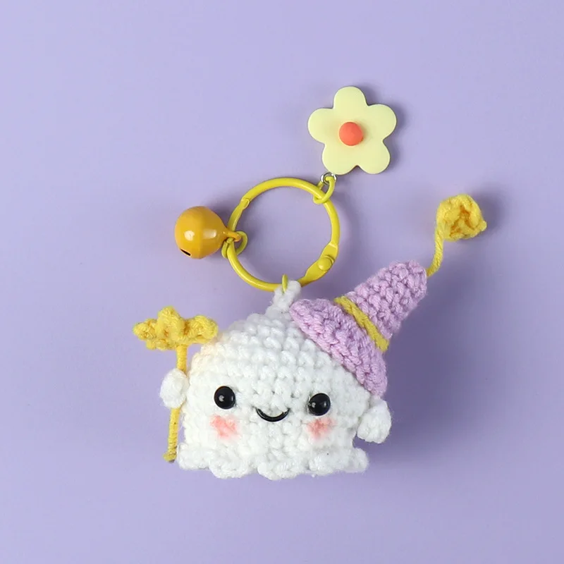 Ручной брелок с изображением эльфа, милый вязаный маленький призрак на Хэллоуин, подарочный брелок, кулон