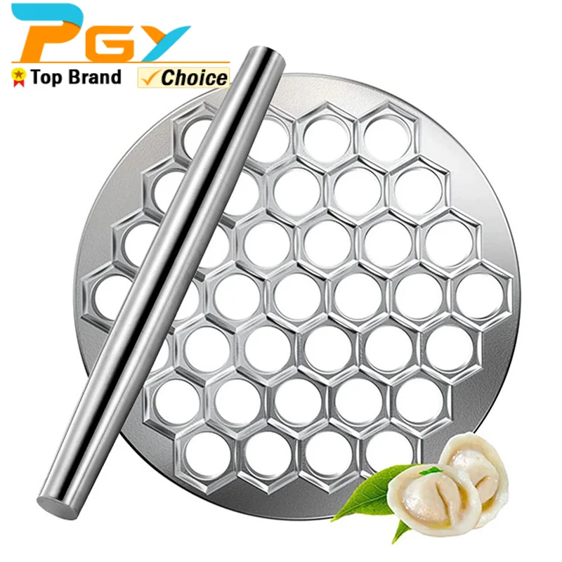 Molde ruso para hacer raviolis, utensilio de aleación de aluminio para hacer Dumplings de Metal Pelmeni, 37 agujeros, herramientas para cortar raviolis de cocina