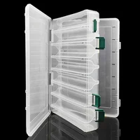 Señuelo de pesca de doble cara, anzuelos de cebo, caja de almacenamiento impermeable, 14 compartimentos, 27cm x 18cm x 5cm, una pieza