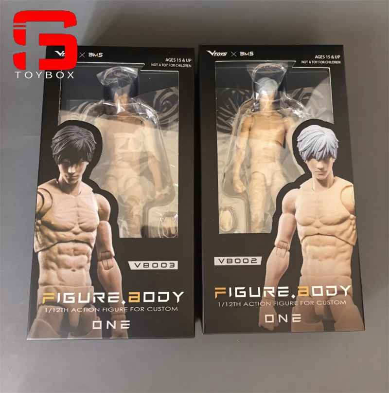 Vtoys x bms 1/12 vb002 branco vb003 amarelo corpo articulado muscular masculino 16.5cm figura de ação super flexível boneca articulada