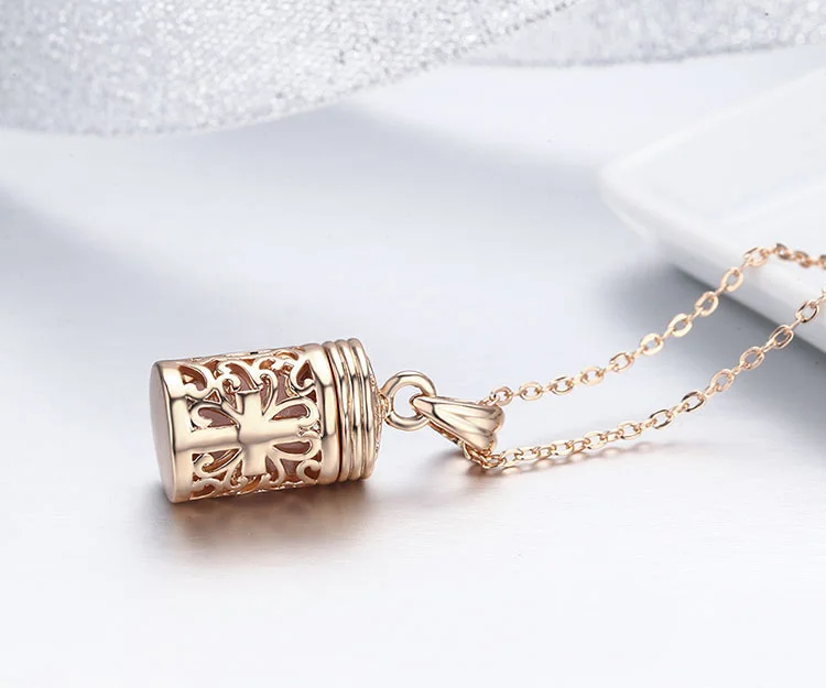 Gold Farbe Filligree parfüm Cut Out Flasche Ätherisches Öl Diffusor Halskette Frauen Pingente Chocker Halsketten & Anhänger Schmuck – Detail 31