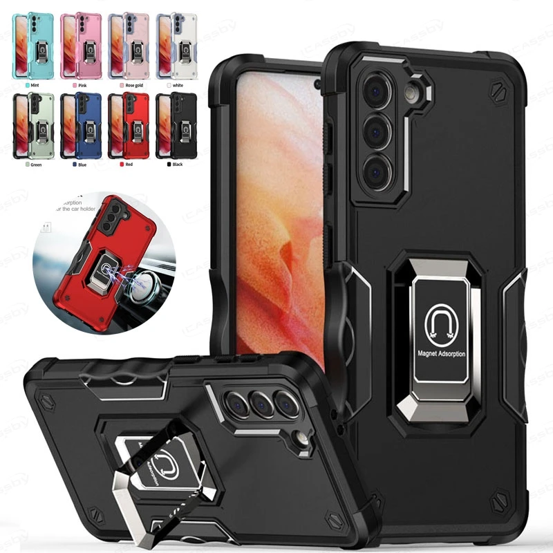 

Shockproof Kickstand For Samsung S21 S20 FE S22 Ultra A33 A53 A73 A32 A12 A13 M32 M51 A03s Magnetic Hard Back Heavy Rugged Case