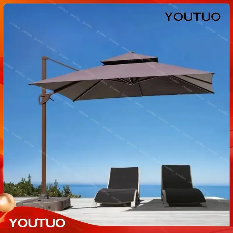 Outdoor Furniture Umbrella Bases Large Cantilever Square Parasol Garden Cheap Sun Patio Umbrellas