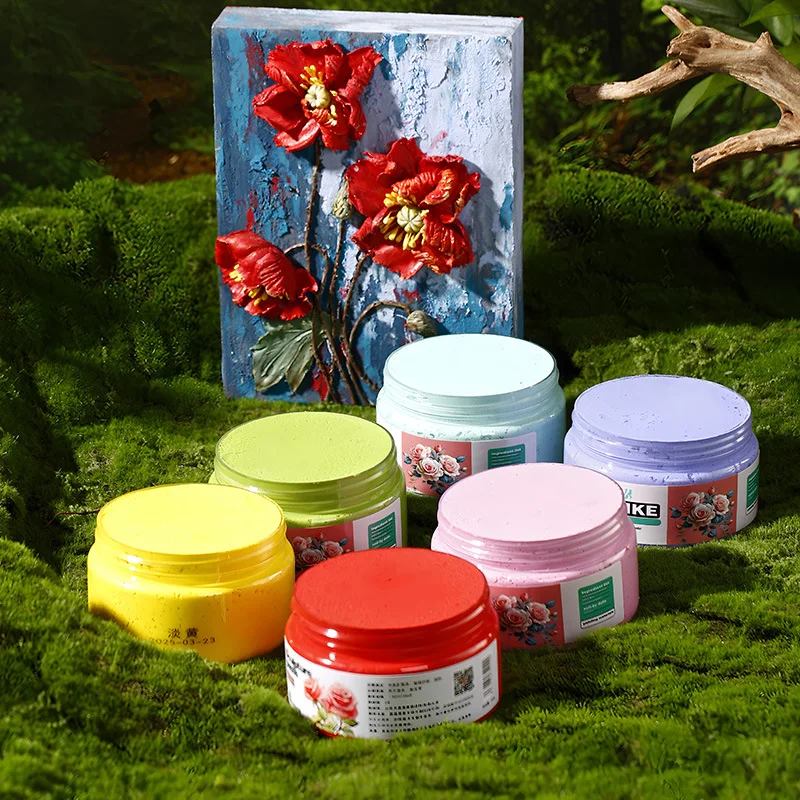 100g/200g/450g Relief Painting Sculpture Paste Good Extensibility Waterproof and Non Cracking Texture Painting DIY Decoration