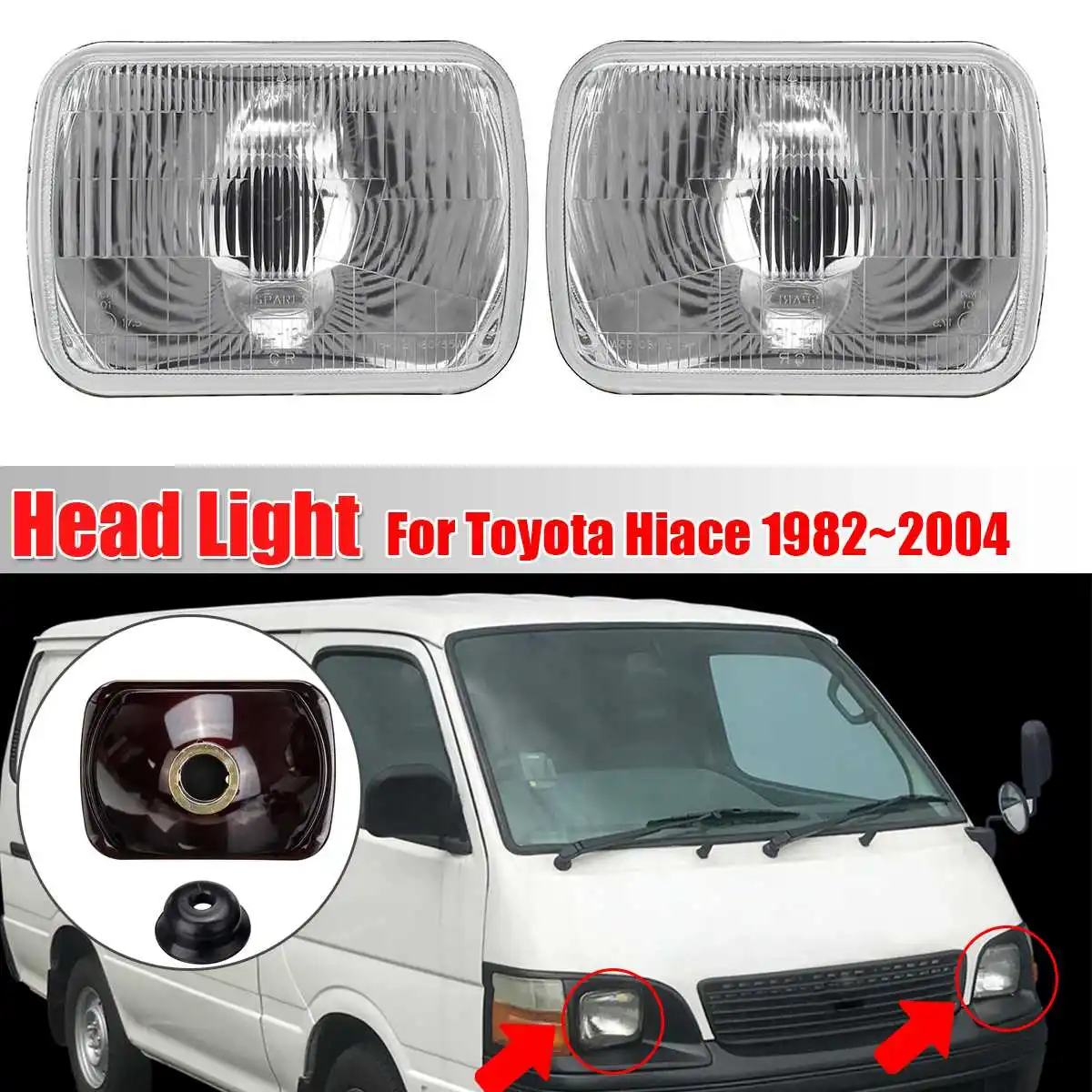 2x Car Headlight Cover Waterproof Lamp Hoods For Toyota Hiace 1982-2004 Head Light Shell Front Signal Light Indicator Blinker