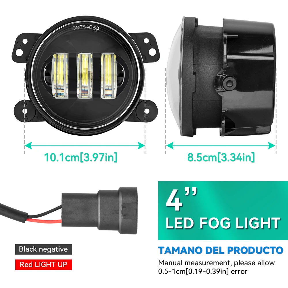 4 Inch Round LED Fog Lights Auto Car Fog Lamp DRL Front Driving Lamps For Wrangler JK Dodge Citroen Ford Honda Suzuki