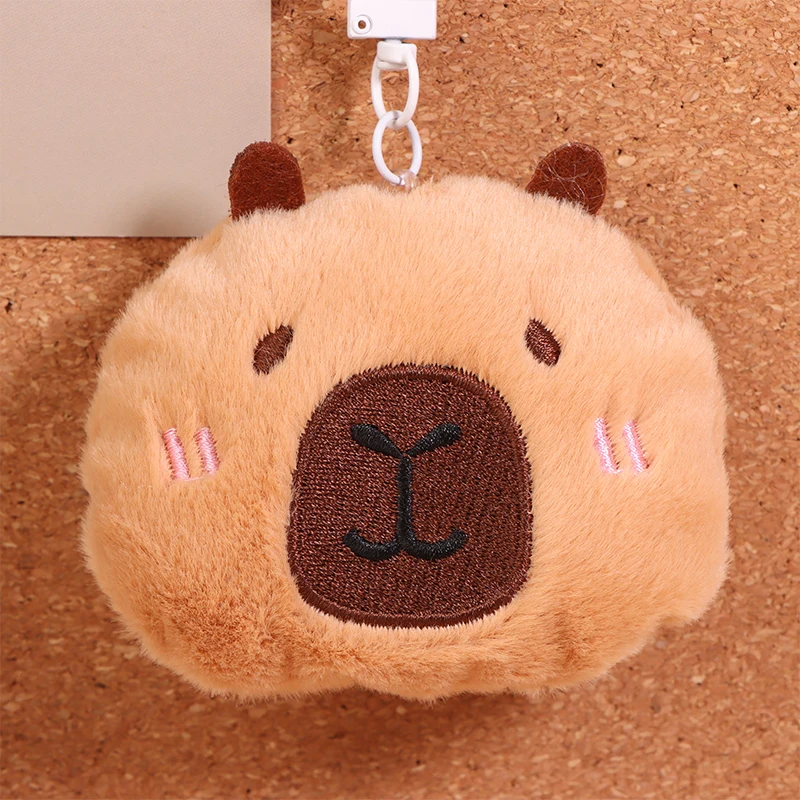 Porte-clés en peluche Capybara de dessin animé, jouet moelleux, porte-clés de voiture Kawaii, accessoires de sac à dos, cadeaux de décoration, mode créative, mignon