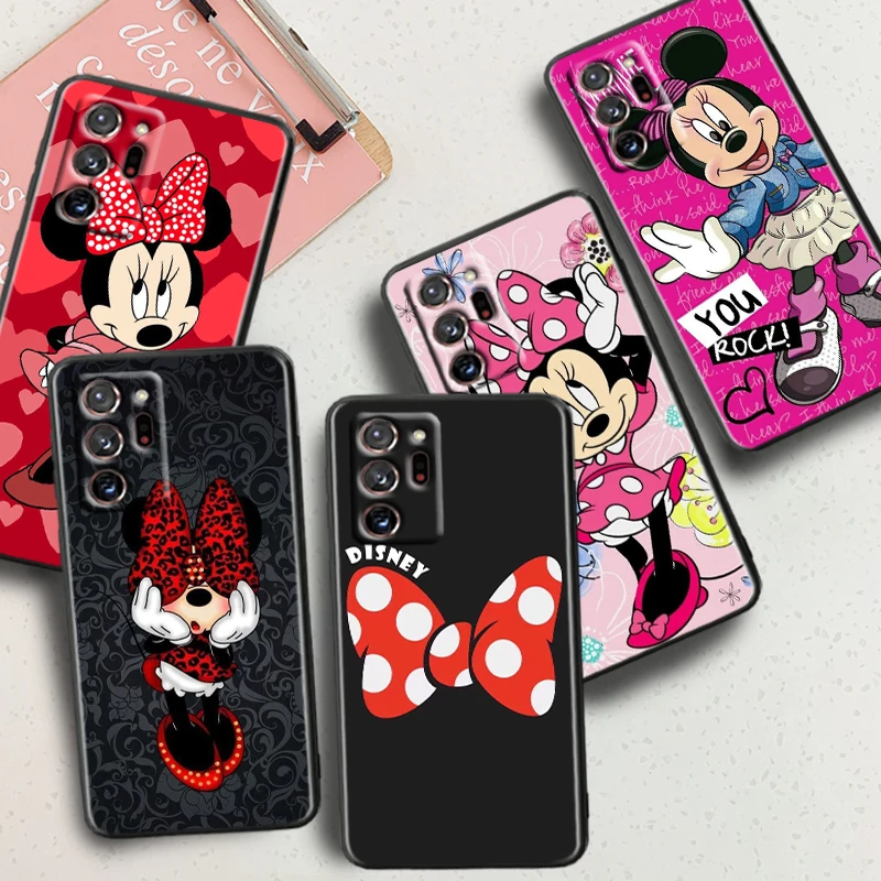 

Disney Minnie Pink Luxury For Samsung Note 20 10 Ultra Plus A31 A14 A12 A70 A34 A25 A04 A05 A15 A24 5G Black Back Phone Case