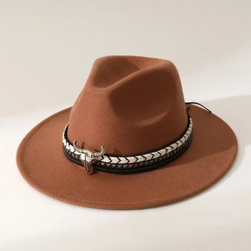 Neue herzförmige Cowboy-Kopf-Accessoires, Cowboy-Hut, Filzhut, neuer Outdoor-Hut für Herren und Damen, Ritterhut – Detail 4