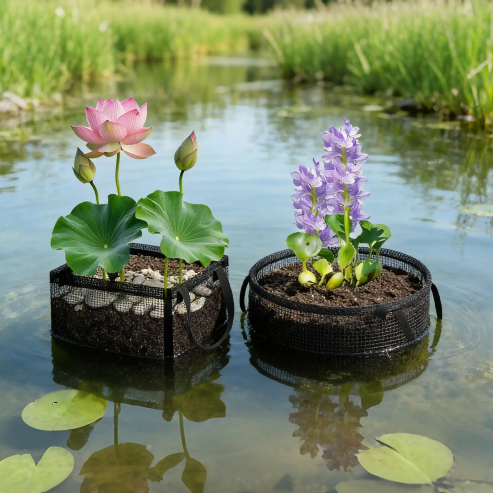 

4 шт. больших мешков для посадки водных растений, сетчатые корзины для прудов, мешки для выращивания растений в пруду