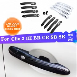 Car Outer Door Handle Covers Trim For Renault Clio 3 III BR CR SB SR Renault Euro Clio 2005~2012 Car Exterior Accessories Gadget