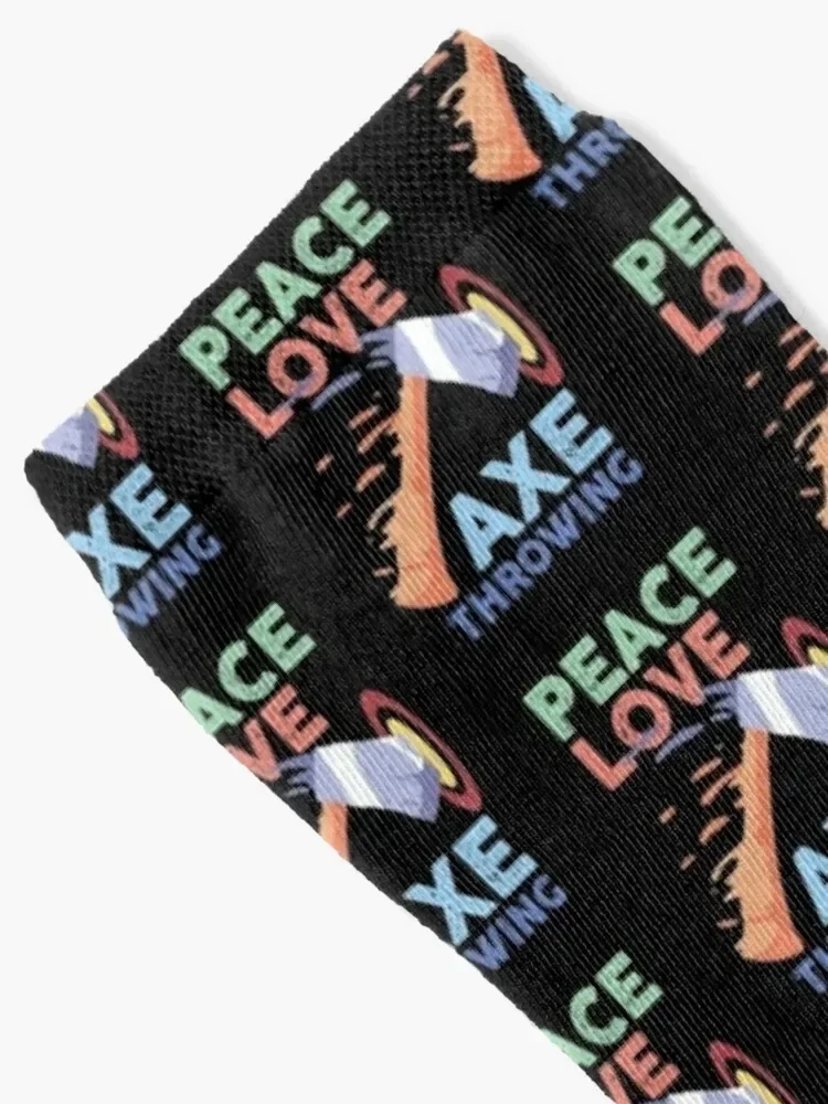 Peace Love Axe Throwing Socks retro Hiking boots colored ankle Male Socks Women's