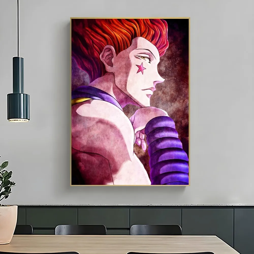 1PC Anime Hunter X Hunter Hisoka Poster Self-adhesive Art Waterproof Paper Sticker Coffee House Bar Room Wall Decor