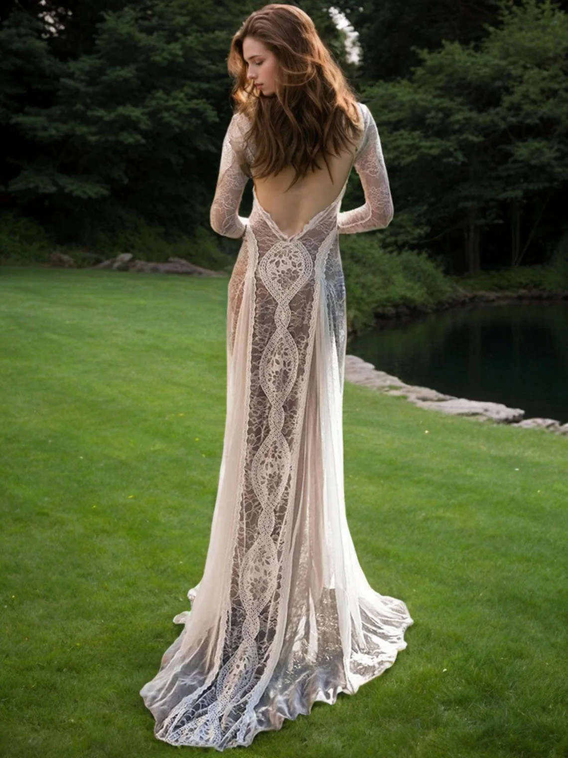 Sexy Modern Mermaid Beach Wedding Dress Trumpet Long Sleeve Lace Tulle Applique Slit Jewel Neck Bridal Gown 2025 Free Customized