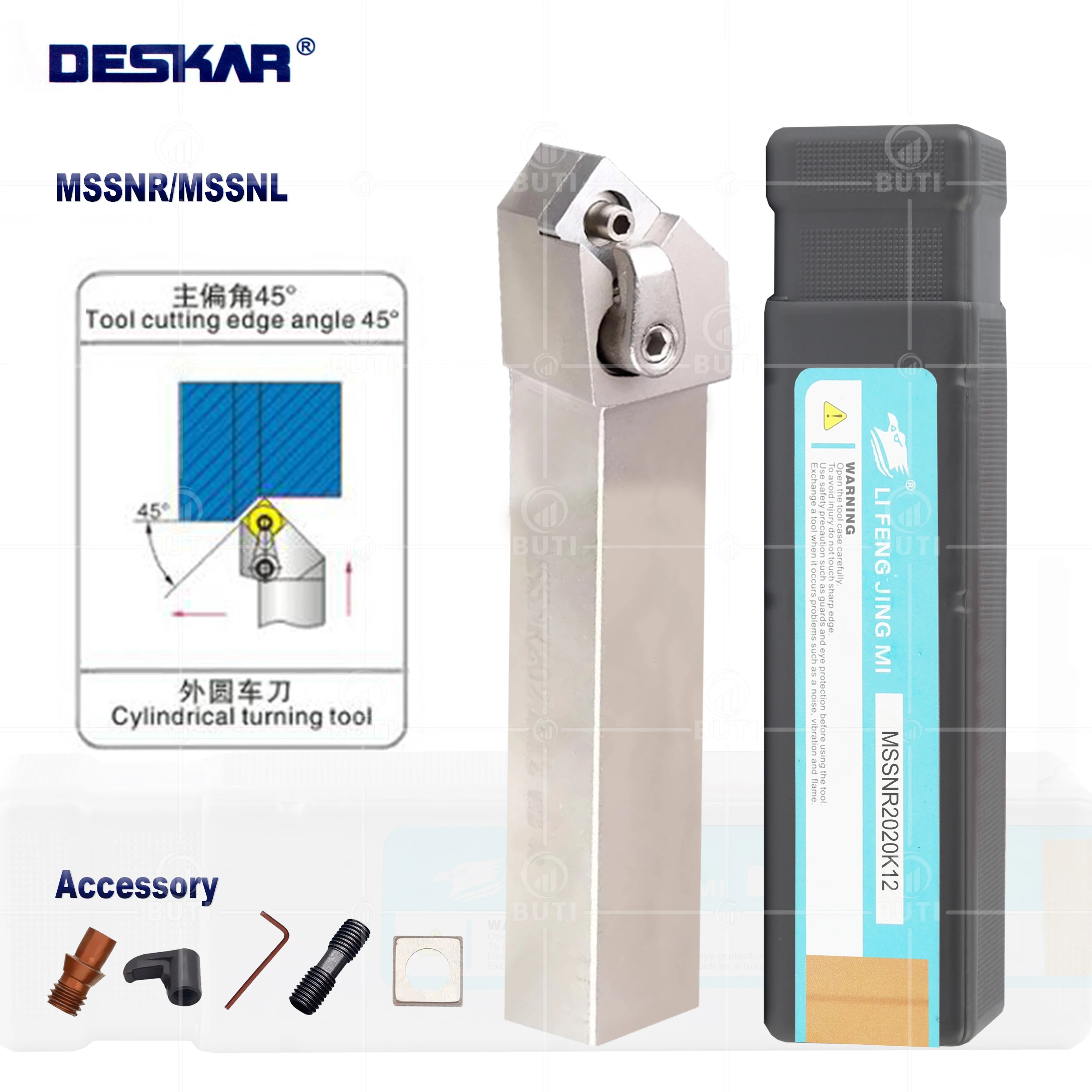 

DESKAR 100% Original External Turning Tools MSSNR MSSNL1616H12 2020K12 Lathe White Holder Cutter For SNMG Carbide Cutting Blades