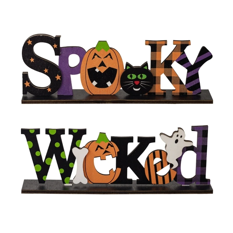 Eerie Crafted Ornament Stylish Halloween Letter Ornament Decoration for Enthusiastic Decorators