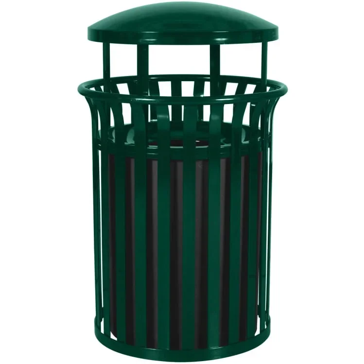 2026 Factory Price Wholesale Outdoor Metal Park Garbage Can Custom Urban Galvanized Steel Street Trash Bin