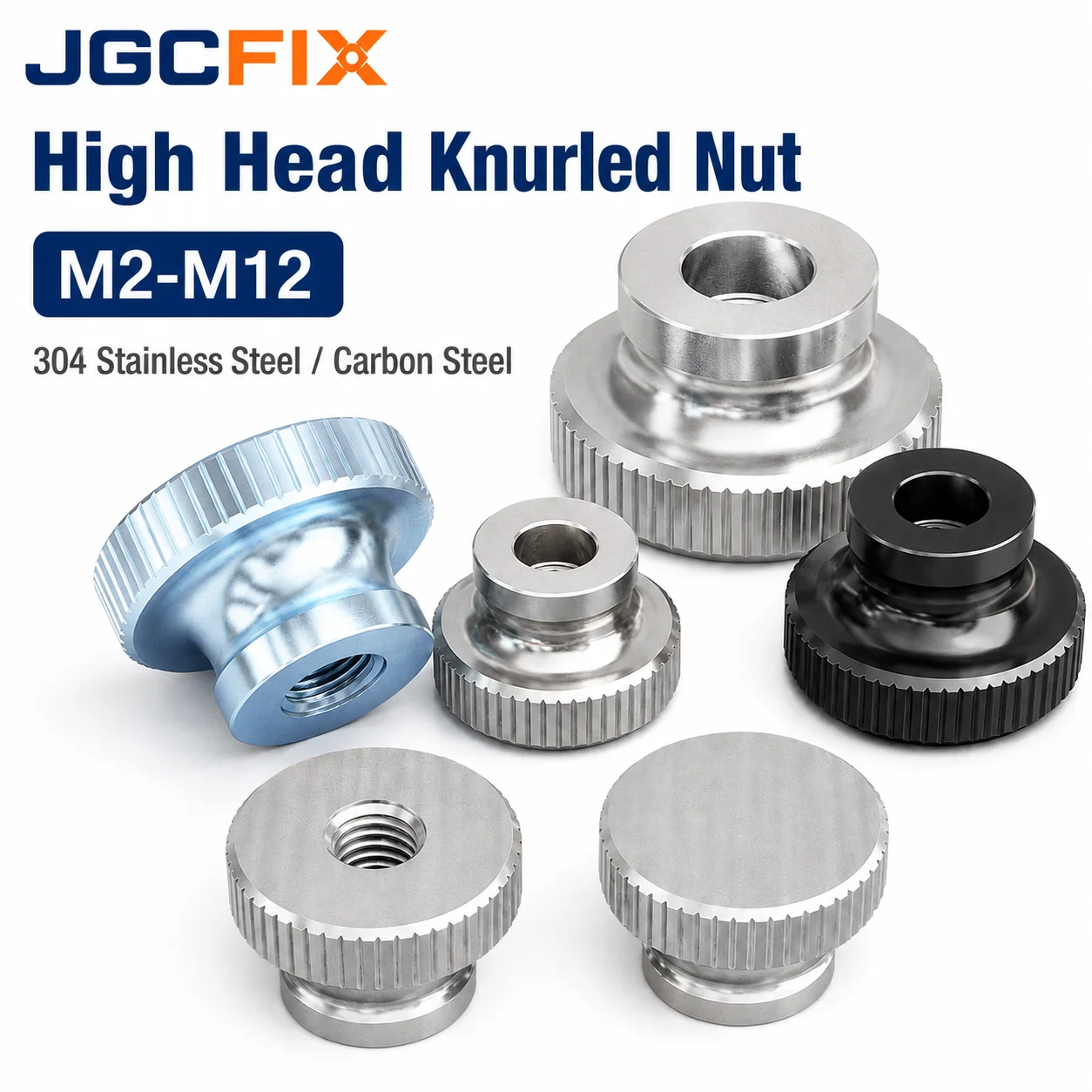 M2-M12 Stainless Steel High Head Knurled Thumb Nuts Round Hand Tightening Clamping Nut for Machinery Equipment Hardware Fastener