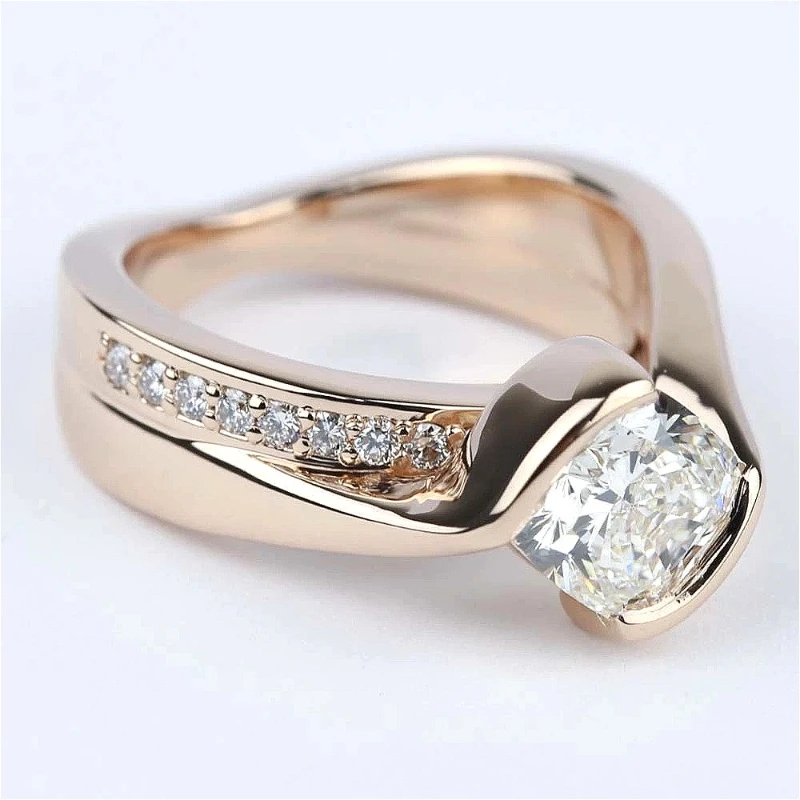 Modischer klassischer Ehering, Ewigkeitsring für Frauen, funkelnder synthetischer Zirkonia, eleganter Verlobungsring, Bankett-Schmuckzubehör
