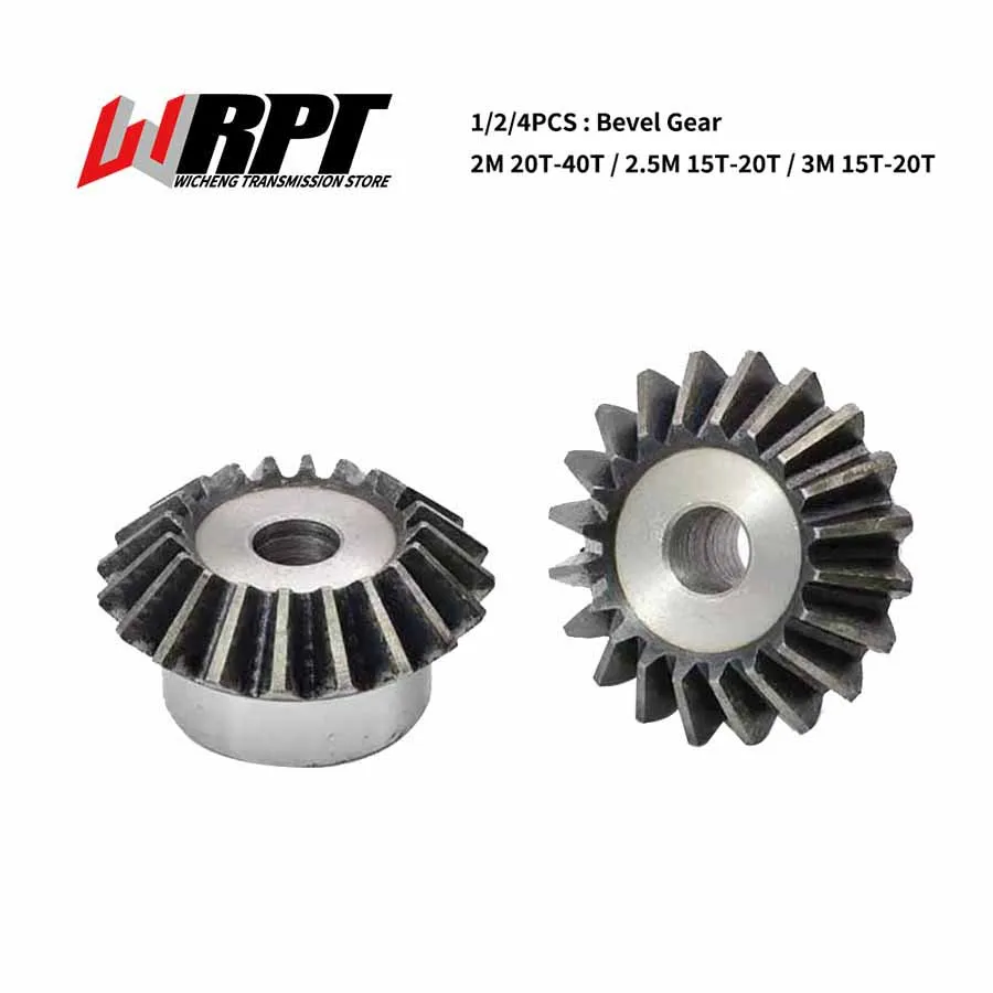 1/2/4PCS Bevel Gear 2/2.5/3M Mod 45# Steel Quenched 90 Degree 17T/24T/28T/30T/40T Process Hole Mechanical Transmission Pinion