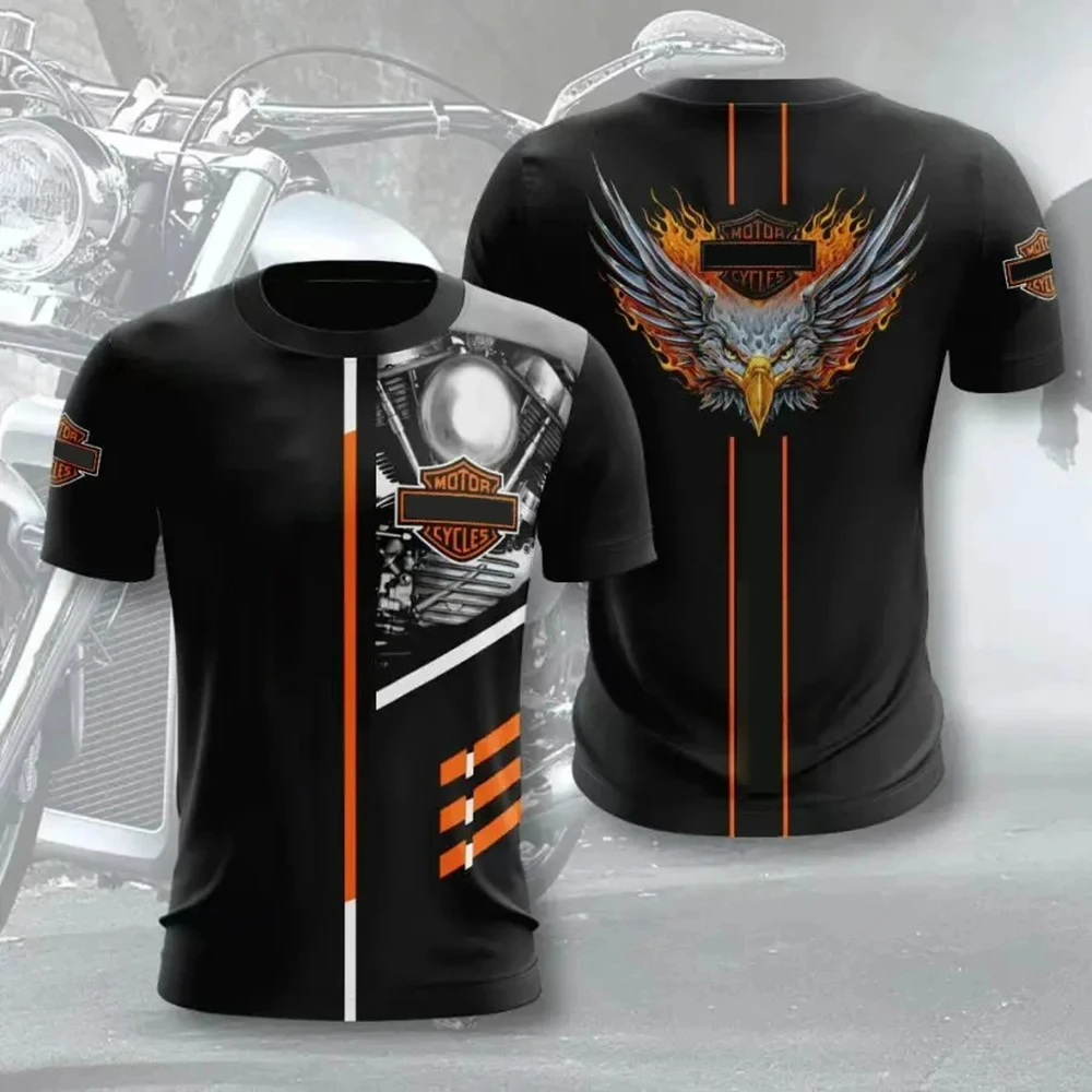 2024, nowy, gorący bubel mecz czaszka mężczyźni kobiety motocykl Harleys Race T-shirt z krótkim rękawem Davidsons fajny trend