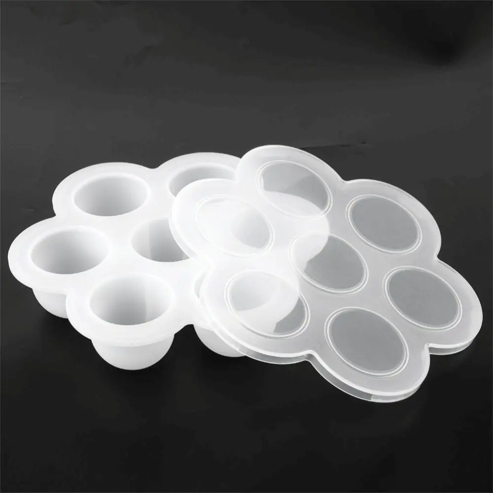 Innovative Flower Shape Ice Mold Tray 7 Hole Transparent Baking Utensil Non Stick Silicone Food Storage Container Kitchen