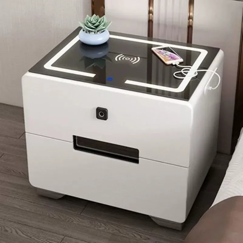 !@Hot Selling Modern Smart Nightstands Luxury Bedroom Bluetooth Speaker Simple Wireless Charging Side Table for Bedroom Furnitu