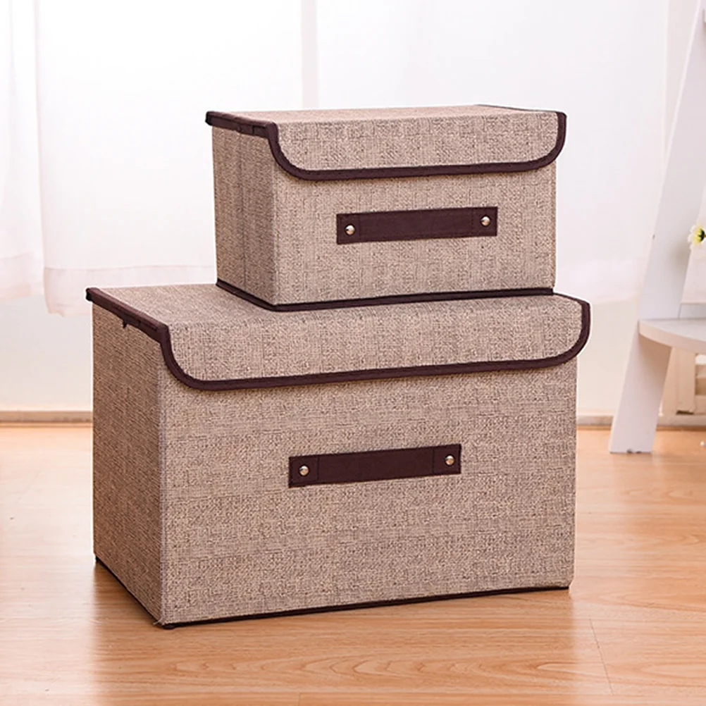 

2Pcs Storage Box Set Non woven Fabric Containers Foldable Household ganizer Clothes Boxes Multifunctional Dust proof