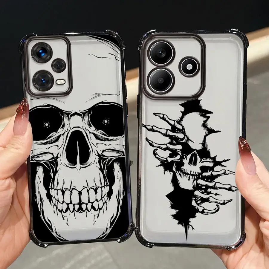 حافظة هاتف جمجمة أنيقة لهاتف Redmi Note 10s 9S 14 Pro Plus 10 Lite 11s 11 12 13 10 Pro غطاء ناعم