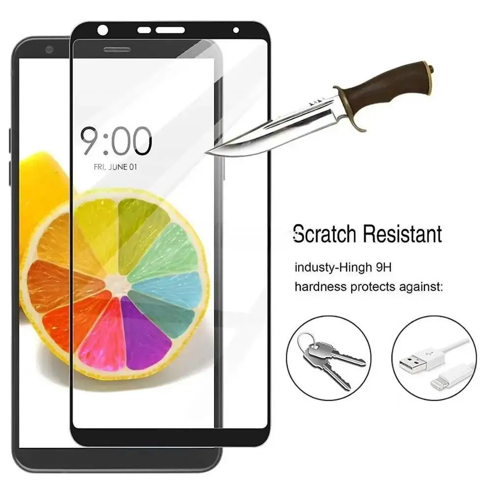 Protector de pantalla 9H 3D de cobertura completa 4 5 templado para Stylo 6 LG Q Stylus LM-Q710MS película protectora de vidrio