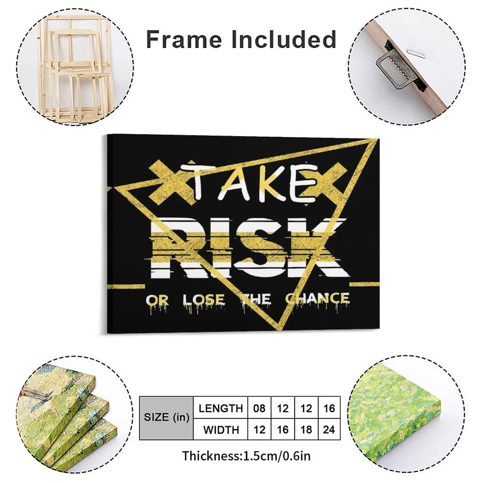 No Risk No Story Take The Risk Or Lose The Chance Canvas Painting Rusty Plaques Wall Custom Design Printed Framed Wall Paintings