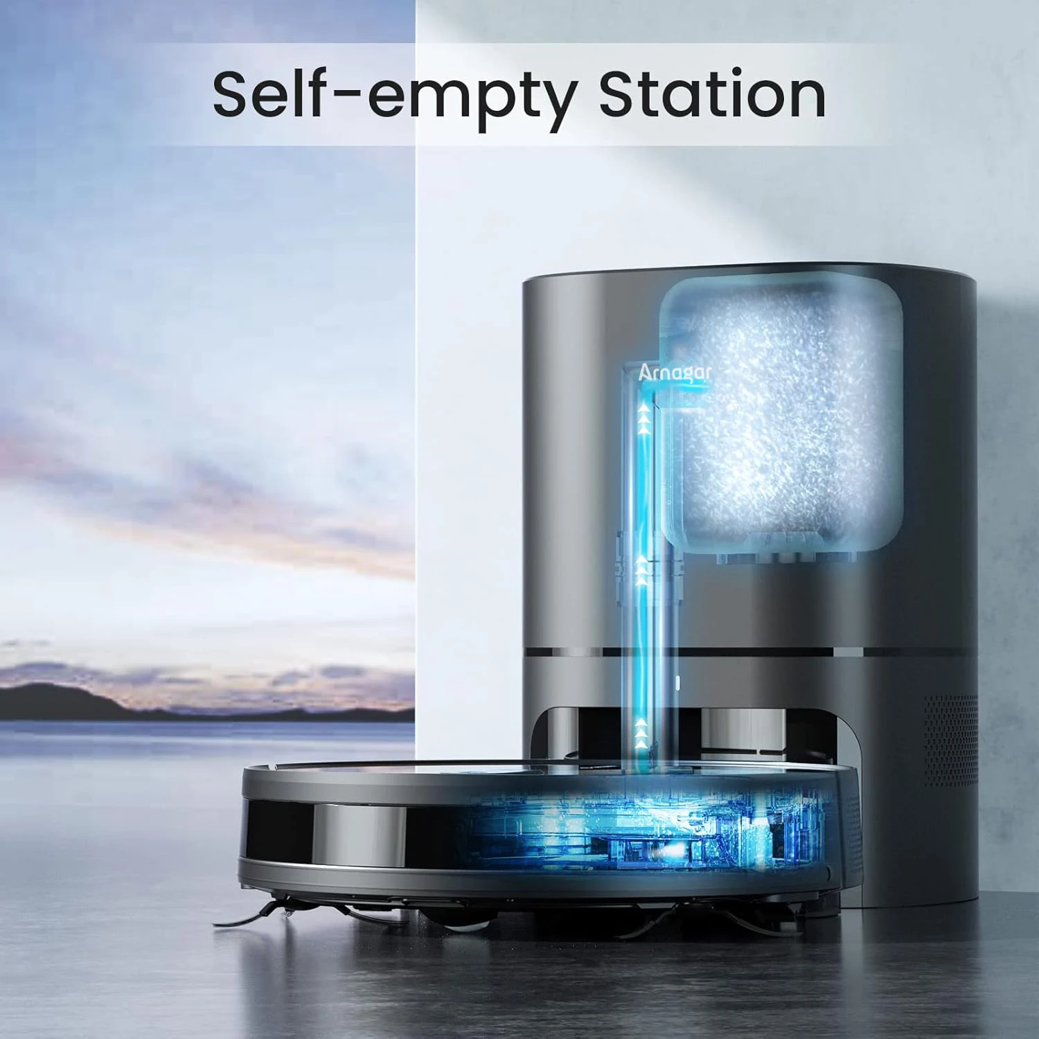 جديد Arnagar S9 جهاز آلي لتنظيف الأتربة السيارات مجموعة الغبار الفارغة ممسحة الاجتياح 3500Pa 2550mAh منخفضة الضوضاء APP التحكم