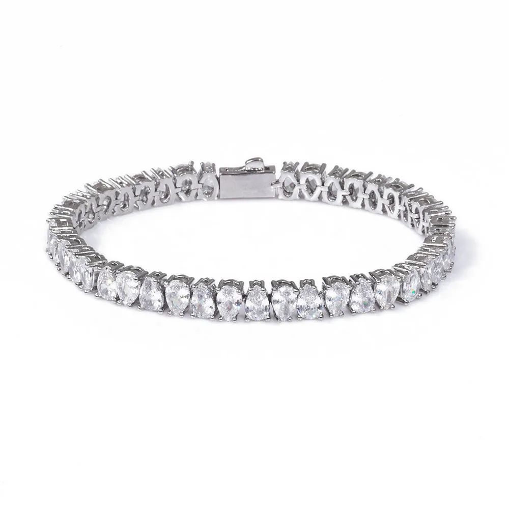 

NY Women 6mm Iced Out Drip Diamond Tennis Chain Bracelets Bling Cubic Zirconia Tennis Necklace Men Free Laser Logo