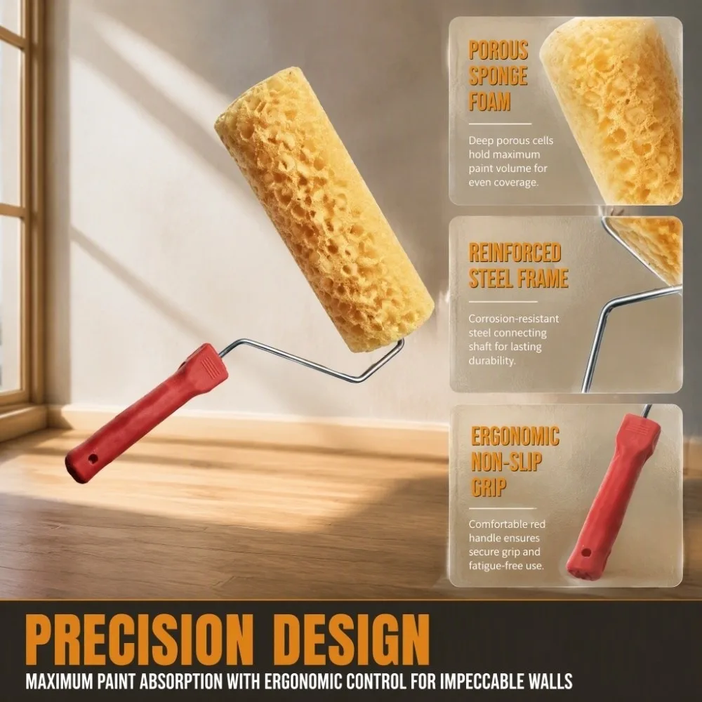 With Handle Texture Pattern Paint Roller Pattern Tool Art Painting Seaweed Sponge Roller Brush Texture Tool
