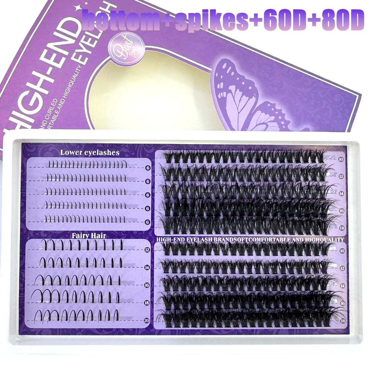 20 Reihen Wimpernspikes Wimperncluster Volumen Einzelwimpern Wispy Wimpern DIY Spiky Lash Extension Manga Cluster Wimpern – Detail 1