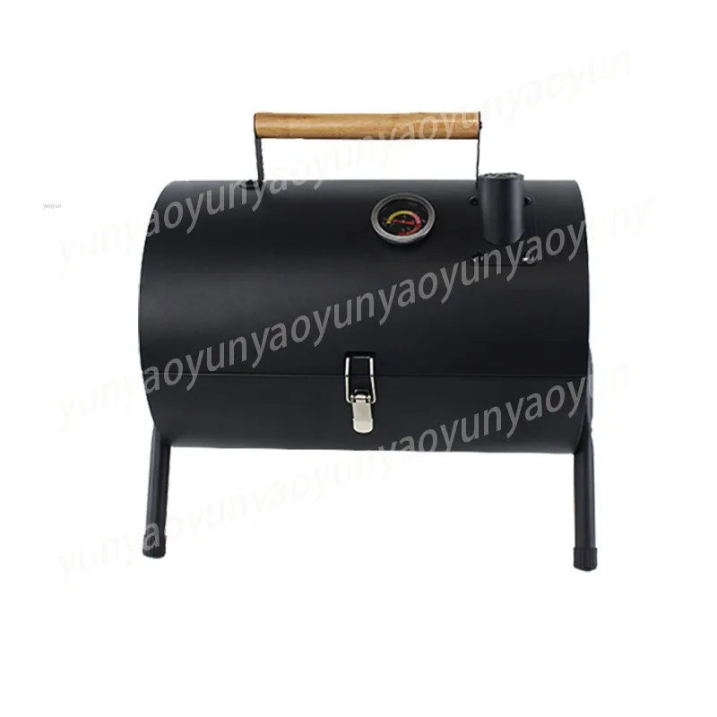 

Carbon Steel Outdoor BBQ Grill Dual-Sided Griddle with Independent Charcoal Tray Foldable Camping Gear Handheld BBQ Grill
