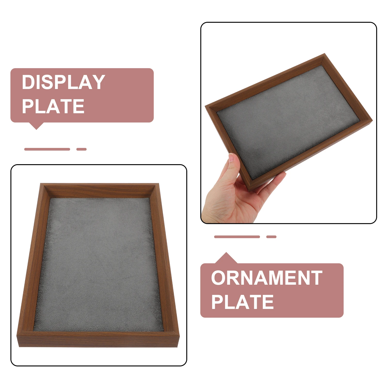 

Black Walnut Jewelry Tray Organizer Storage Dish for Rings Necklaces Earrings Bracelets Display Holder Gift Watch Trinket Plate