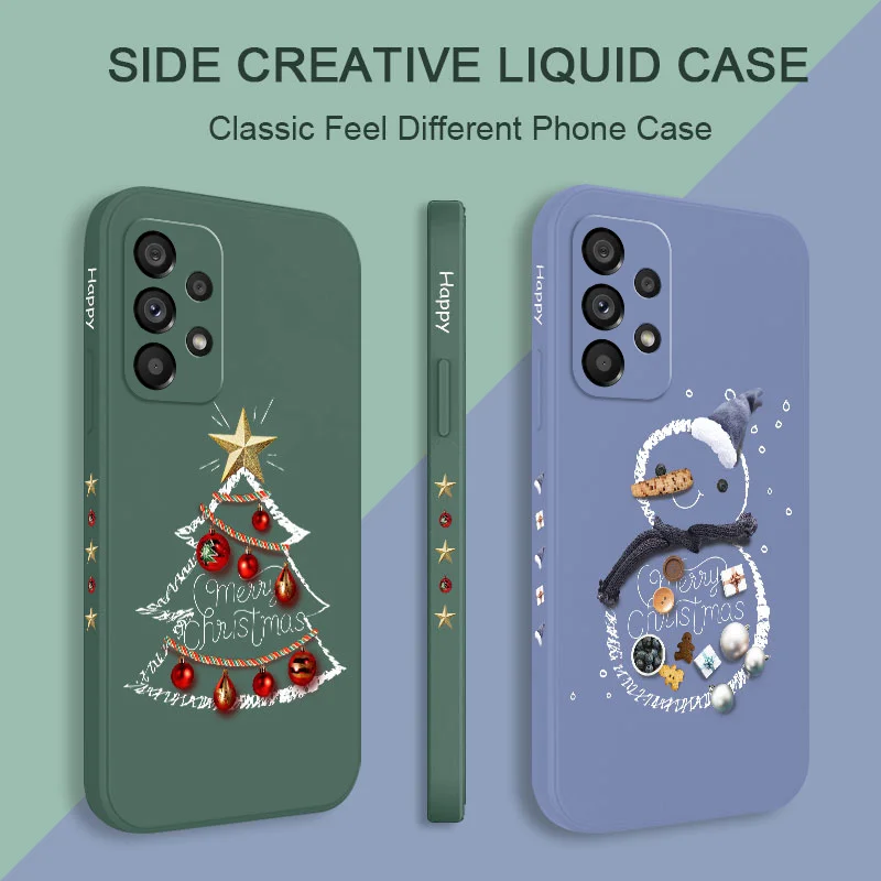 Christmas Motifs Phone Case For Samsung A73 A53 A33 A23 A16 A06 A15 A25 A35 A55 A13 A03S A04 A04S A72 A52 A52S A32 A22 S 4G 5G