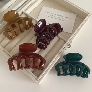 ファッション女性の髪の爪エレガントなカラフルな無地爪クリップ女の子のヘアバレッタ 7 センチメートルヘアクリップヘアアクセサリー 2022 新