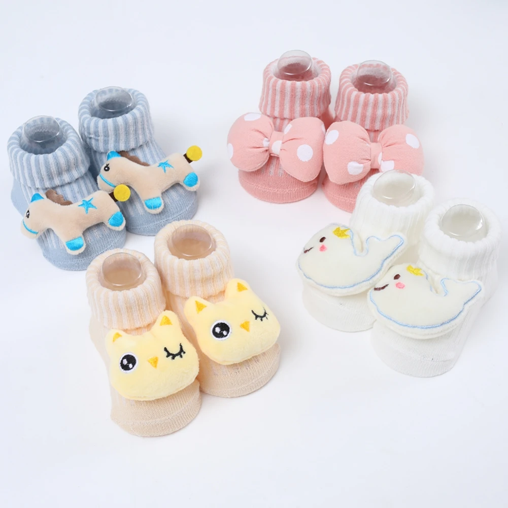 Newborn Autumn Baby Girls Boys Socks Cartoon Animal Baby Socks Infant Baby Sock Anti Slip Soft Cotton Floor Sock Shoes