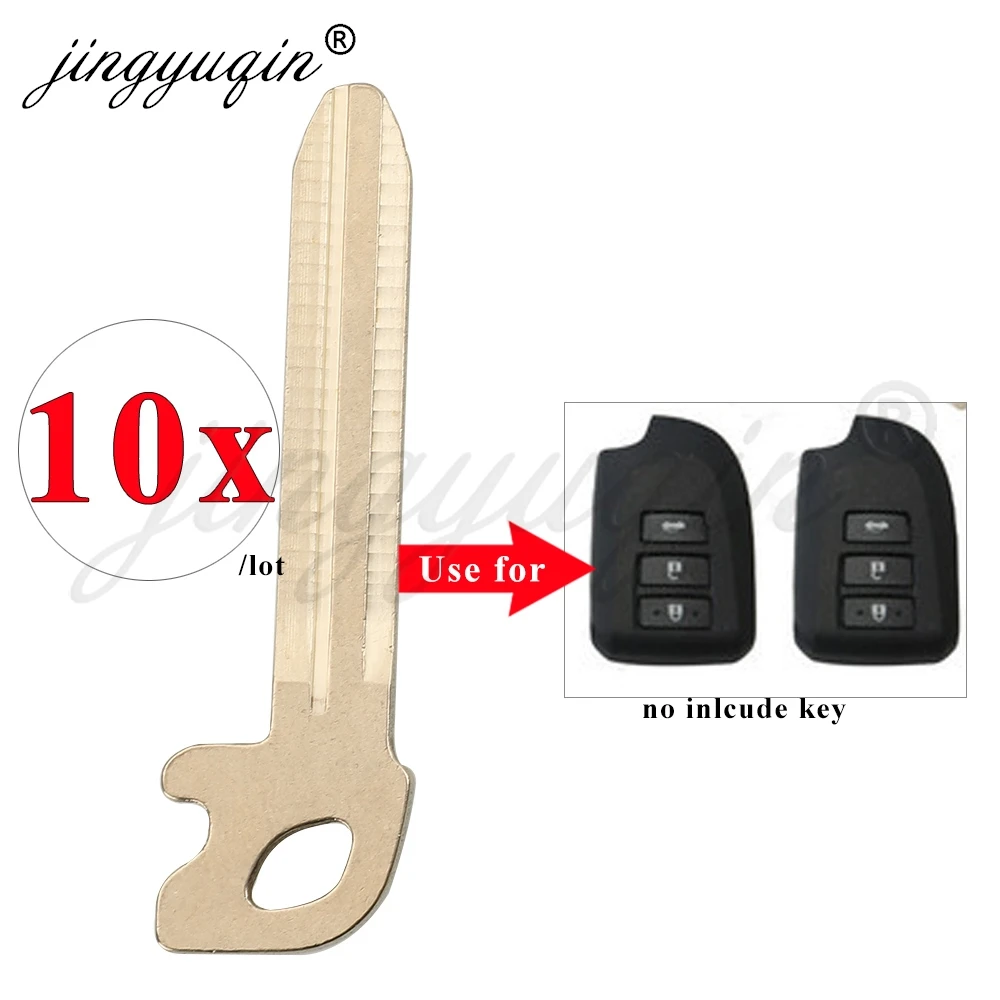 Jingyuqin 10 sztuk awaryjnego kluczyk samochodowy zapasowego dla Toyota Vios Yaris Prote Hiace AYGO REGIUSACE bezkluczykowy TOY43 Uncut Blank